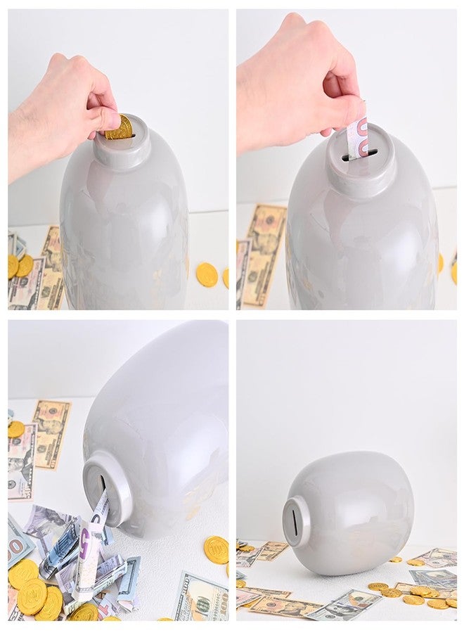 PIG WORLD Large Piggy Bank for Adults Must Break to Open,Ceramic Money Bank,Alcancias De Dinero para Adultos,Girls Piggy Bank Boys,Coin Bank,Modren Home Decor Living Room,Disguise as Vase - Image 3